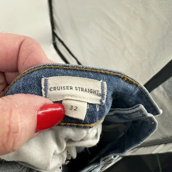 Madewell Cruiser Straight Crop Two Tone Pieced Edition Denim Jean Women Size 32 - Picture 8 of 12